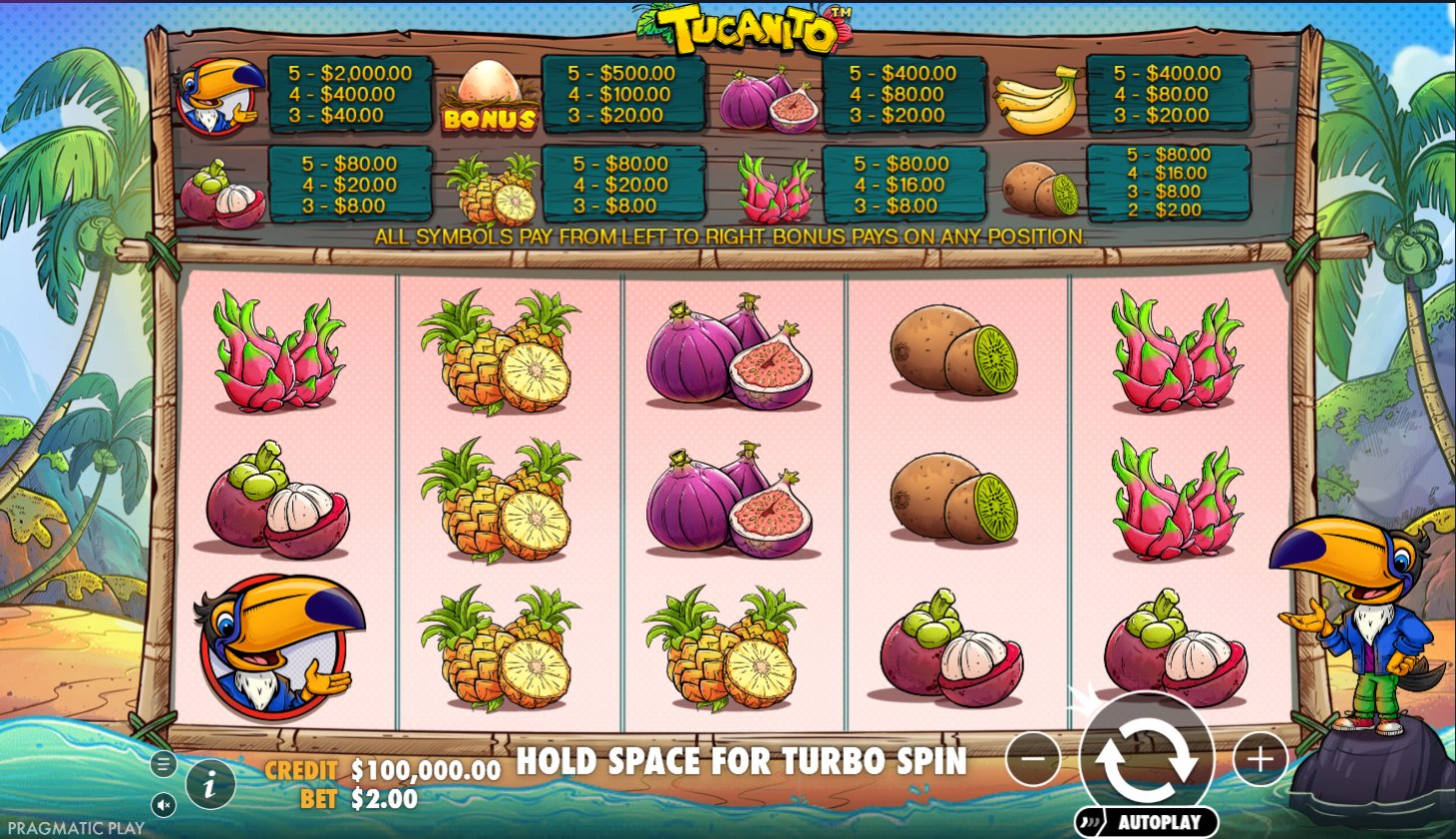 Tucanito Slot Pragmatic Play — lobby